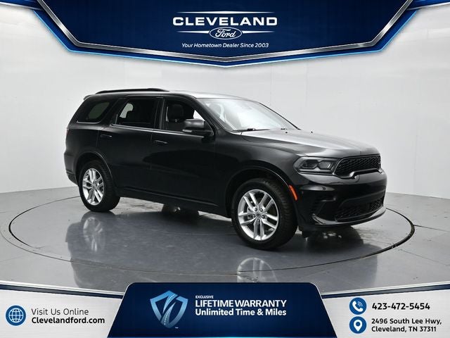 2024 Dodge Durango GT Plus in Db Black Crystal Clearcoat — front three-quarter view