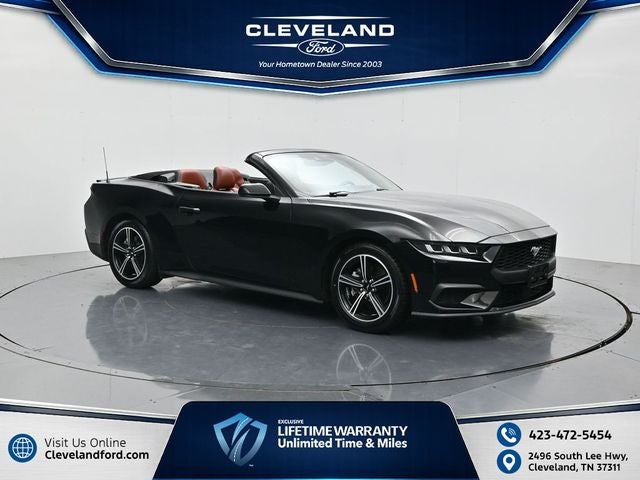 2024 Ford Mustang EcoBoost Premium in Shadow Black — front three-quarter view