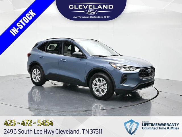 2026 Ford Escape Active in Vapor Blue — front three-quarter view