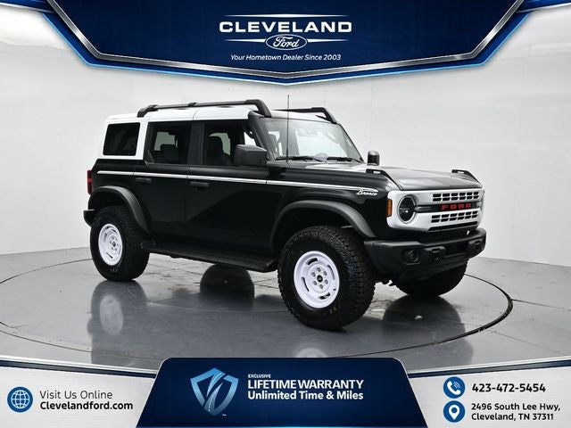 2026 Ford Bronco Heritage Edition in Shadow Black — front three-quarter view