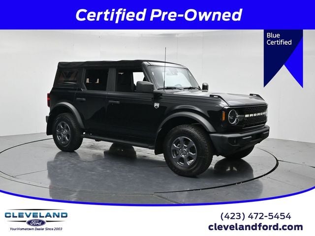 2022 Ford Bronco Big Bend in Shadow Black — front three-quarter view