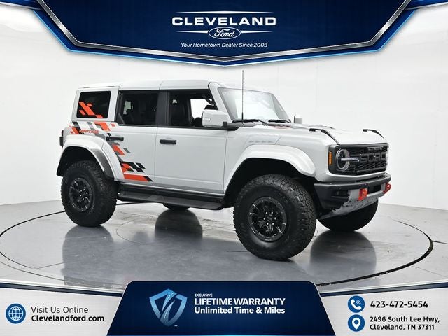 2026 Ford Bronco Raptor in Avalanche — front three-quarter view