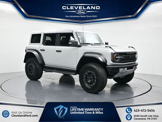 2026 Ford Bronco Raptor in Avalanche — front three-quarter view