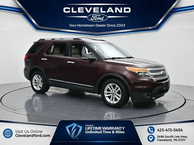 2011 Ford Explorer XLT in Bordeaux Reserve Red Metallic — front three-quarter view