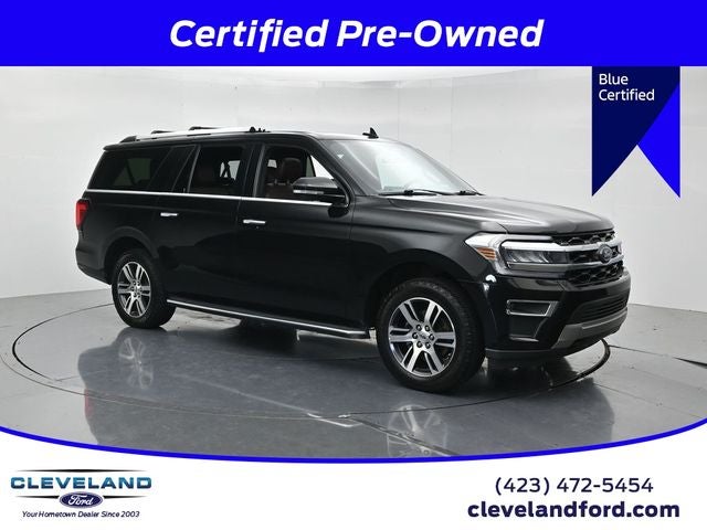 2022 Ford Expedition Max Limited in Black Metallic — front three-quarter view