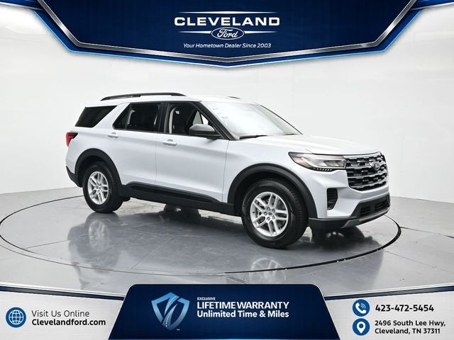 2026 Ford Explorer Active in Space White Metallic — front three-quarter view