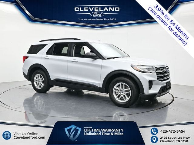 2026 Ford Explorer Active in Space White Metallic — front three-quarter view