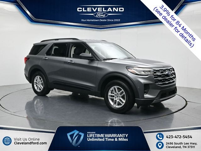 2026 Ford Explorer Active in Gray Metallic — front three-quarter view