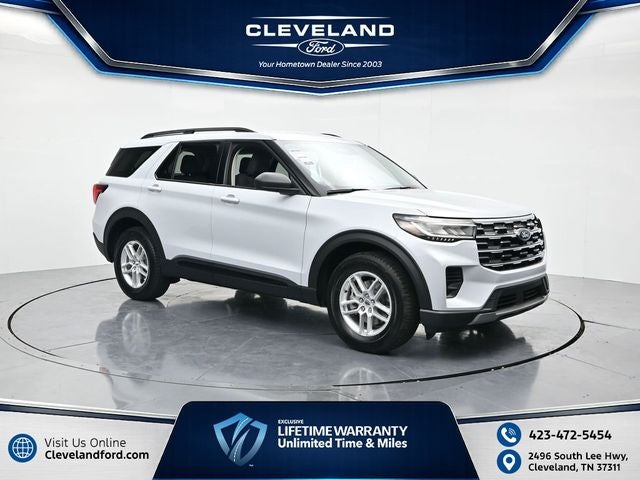 2026 Ford Explorer Active in Space White Metallic — front three-quarter view