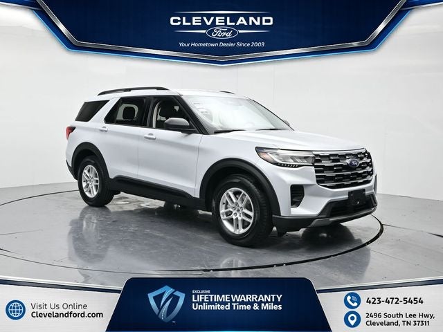 2026 Ford Explorer Active in White Metallic — front three-quarter view