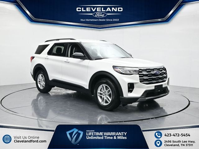 2026 Ford Explorer Active in White Metallic — front three-quarter view