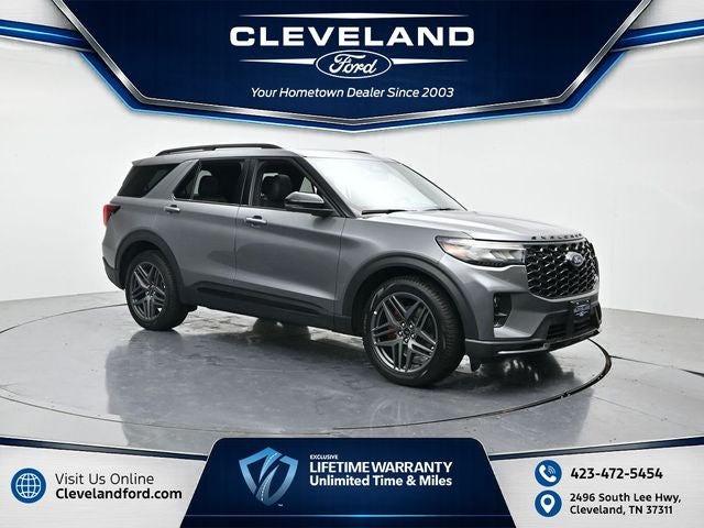 2026 Ford Explorer ST in Carbonized Gray Metallic — front three-quarter view