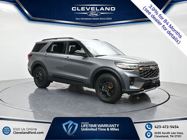 2026 Ford Explorer Tremor in Carbonized Gray Metallic — front three-quarter view