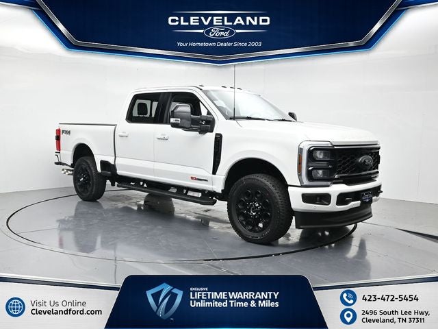 2026 Ford F-250SD Lariat in Star White Metallic Tri-Coat — front three-quarter view