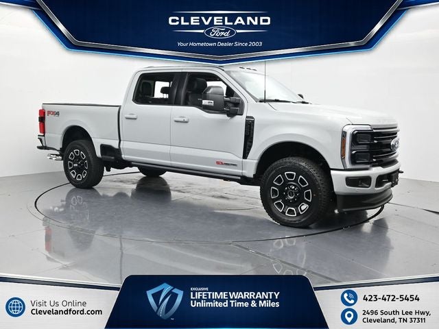 2026 Ford F-250SD Platinum in Avalanche — front three-quarter view