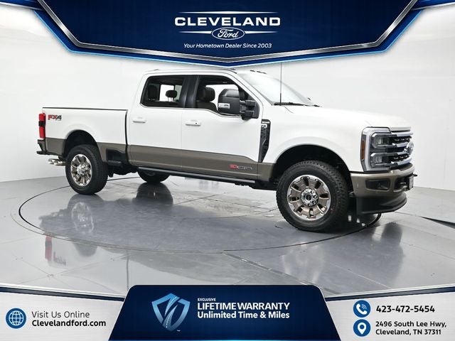 2026 Ford F-250SD King Ranch in Star White Metallic Tri-Coat — front three-quarter view