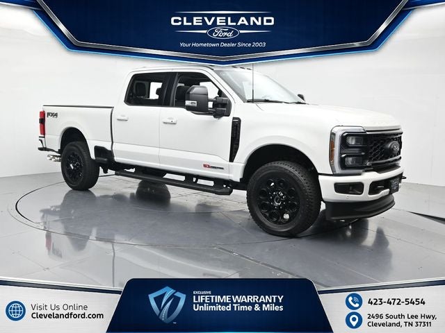2026 Ford F-250SD Lariat in Star White Metallic Tri-Coat — front three-quarter view