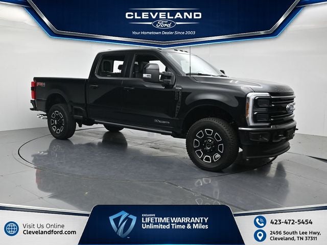 2026 Ford F-250SD Platinum in Agate Black Metallic — front three-quarter view