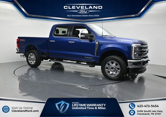 2026 Ford F-250SD Lariat in Argon Blue Metallic — front three-quarter view