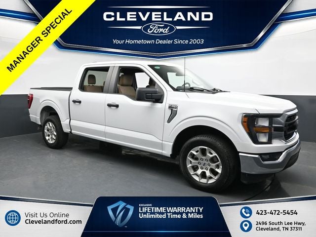 2023 Ford F-150 XLT in Oxford White — front three-quarter view