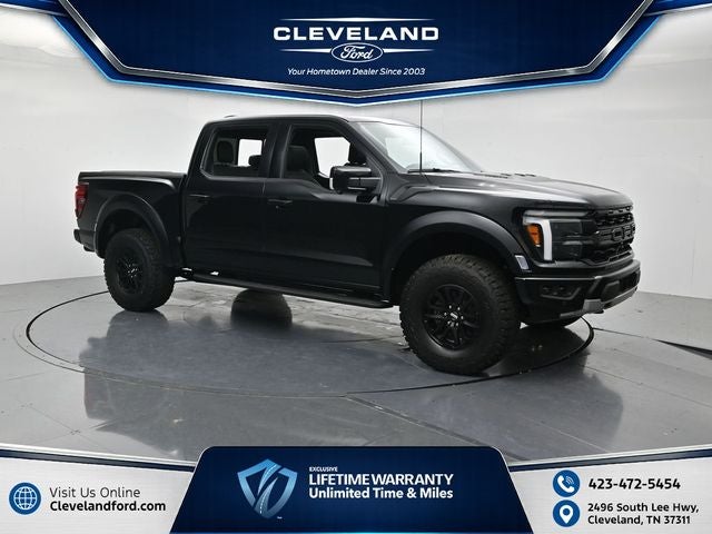 2026 Ford F-150 Raptor in Agate Black Metallic — front three-quarter view