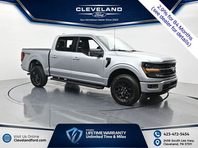 2026 Ford F-150 XLT in Iconic Silver Metallic — front three-quarter view