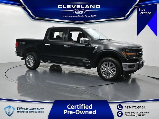2024 Ford F-150 XLT in Black — front three-quarter view
