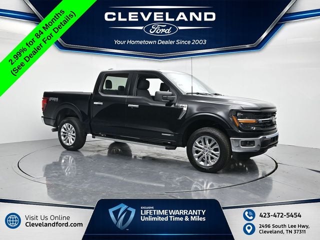 2026 Ford F-150 XLT in Black Metallic — front three-quarter view