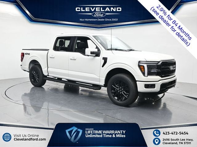 2026 Ford F-150 Lariat in White Metallic — front three-quarter view