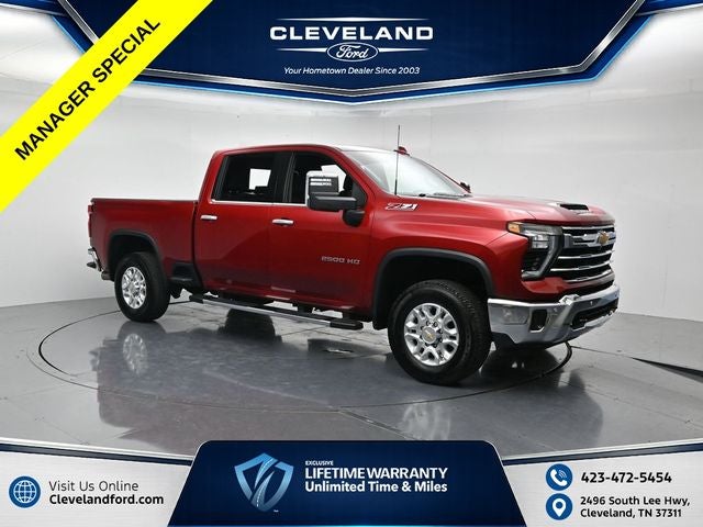 2025 Chevrolet Silverado 2500HD LTZ in Radiant Red Tintcoat — front three-quarter view