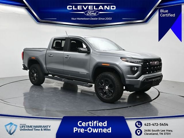 2023 GMC Canyon Elevation in Sterling Metallic — front three-quarter view