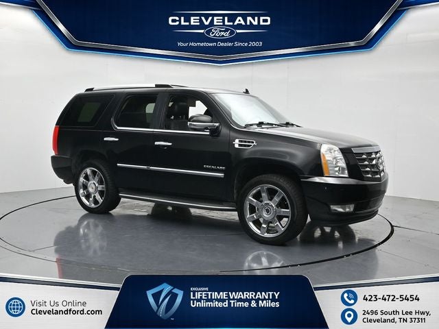 2011 Cadillac Escalade Luxury in Black Raven — front three-quarter view