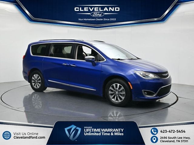 2020 Chrysler Pacifica Hybrid Limited in Ocean Blue Metallic — front three-quarter view