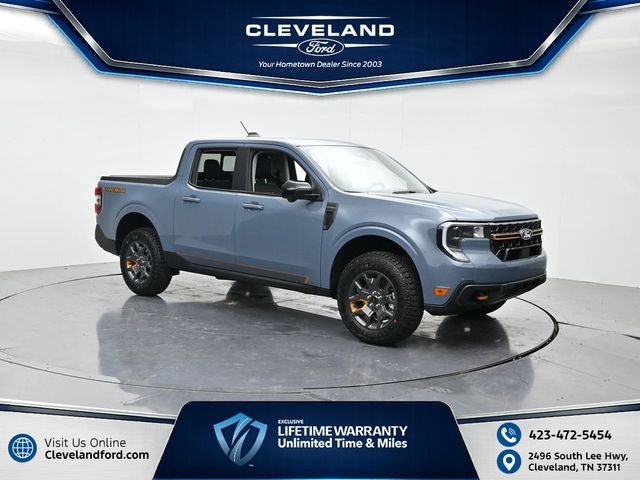 2026 Ford Maverick Tremor in Azure Gray Metallic — front three-quarter view