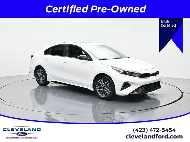 2024 Kia Forte GT-Line in Snow White Pearl — front three-quarter view