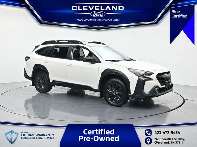 2023 Subaru Outback Onyx Edition in Crystal White Pearl — front three-quarter view