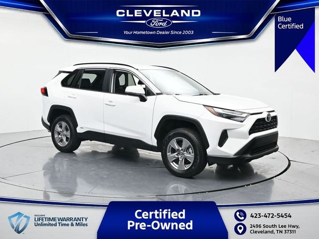 2025 Toyota RAV4 Hybrid XLE in Ice — front three-quarter view