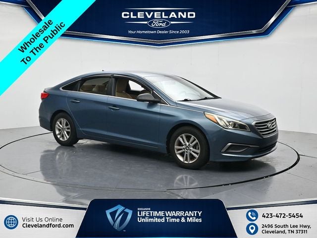 2016 Hyundai Sonata Base in Nouveau Blue — front three-quarter view