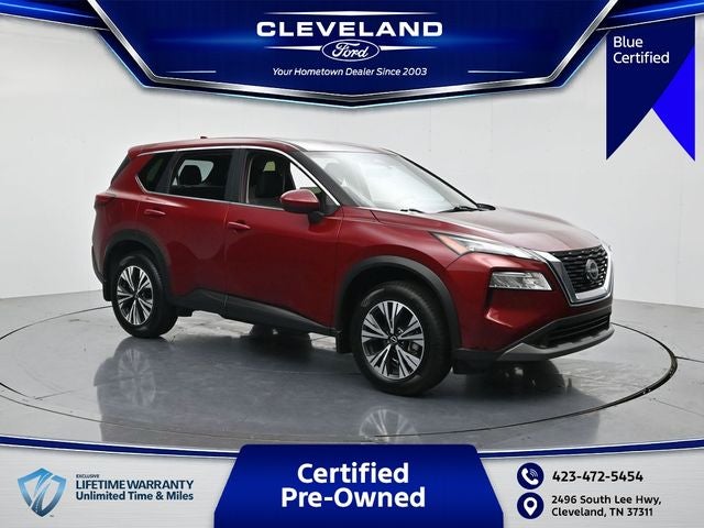 2023 Nissan Rogue SV in Scarlet Ember Tintcoat — front three-quarter view