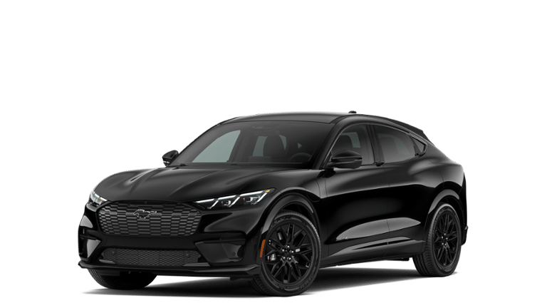 2026 Ford Mustang Mach-E Premium in Shadow Black — front three-quarter view