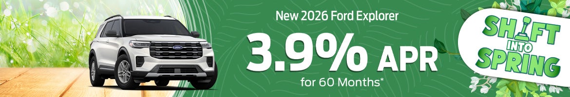 Get 3.9% APR for 60 months on a new 2026 Ford Explorer – Cleveland, TN